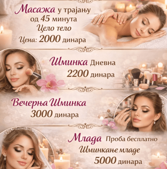 Salon sa kompletnim kozmetičkim uslugama Pančevo